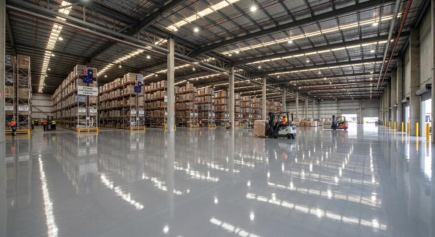 Commercial epoxy flooring warehouse Melbourne