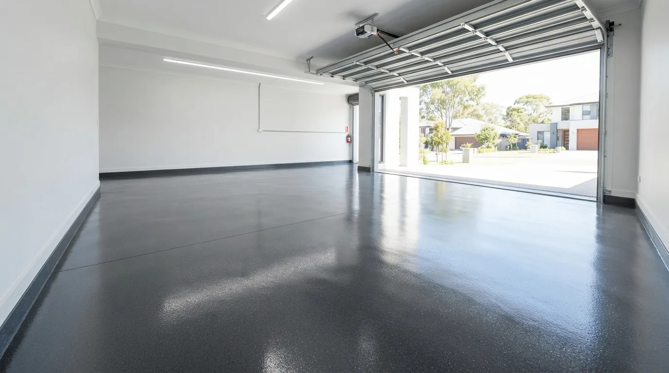 Charcoal garage epoxy floor