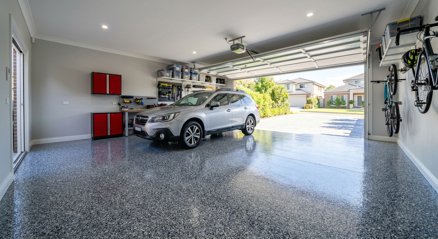 Full flake epoxy flooring Melbourne