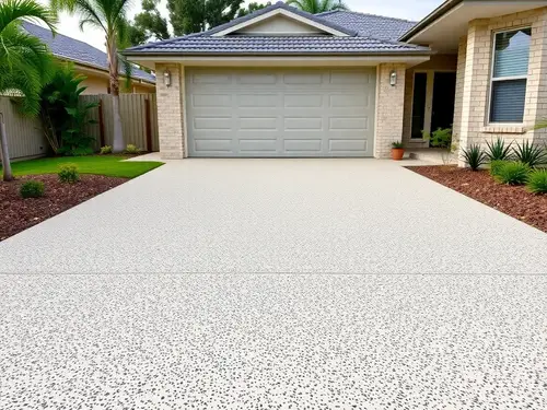 Flake broadcast driveway finish Melbourne
