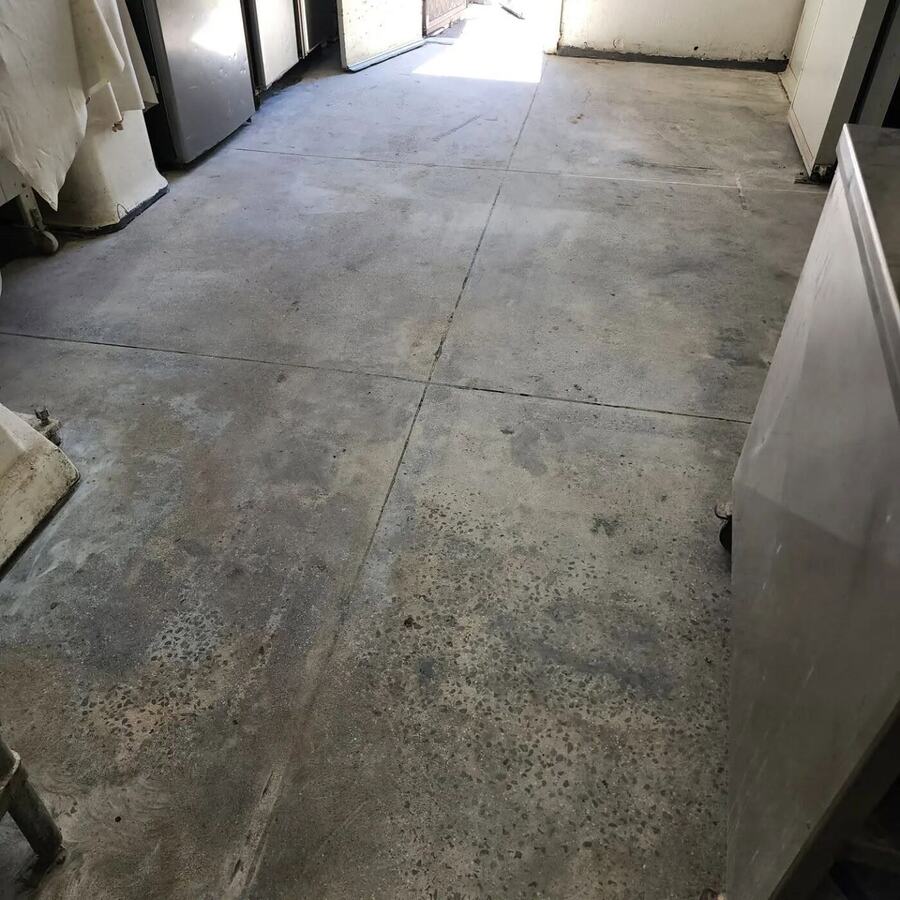 Concrete floor in a commercial back-of-house area
