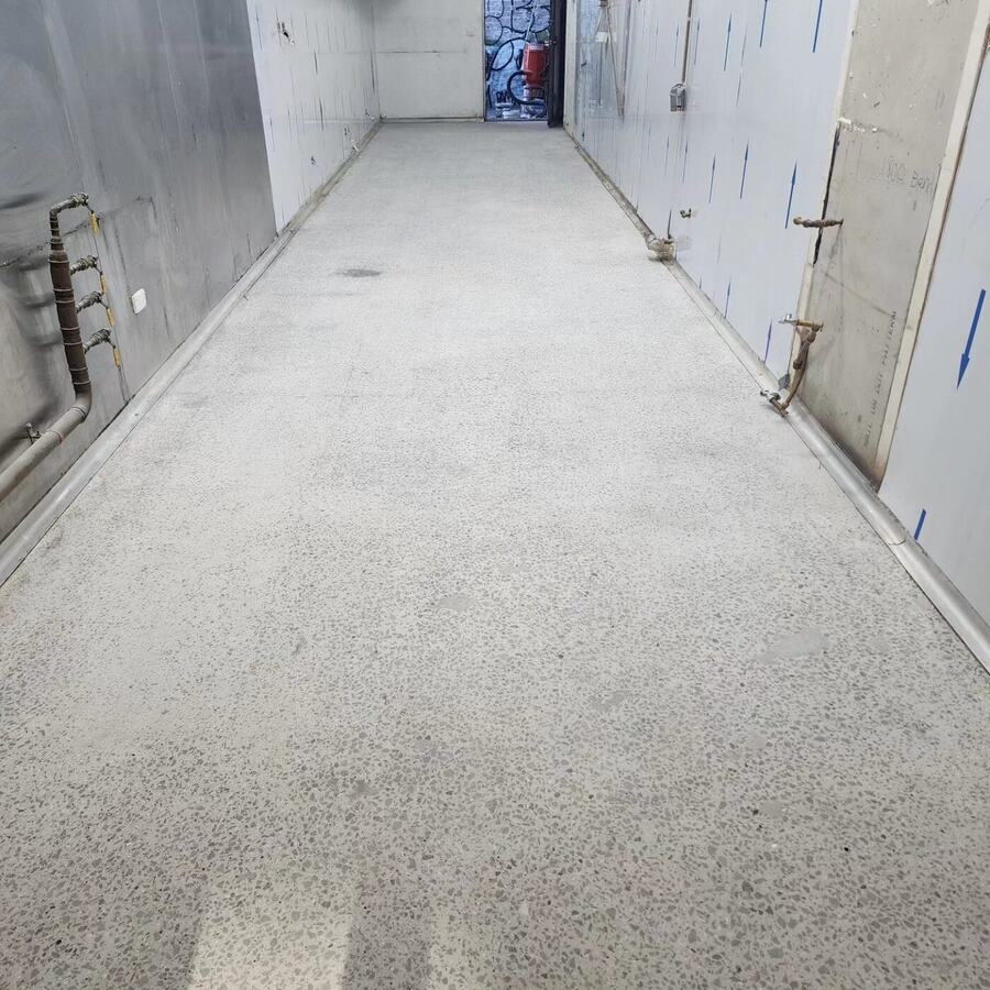 Ground and sealed commercial corridor floor