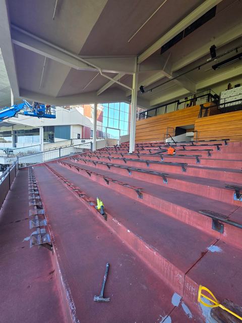 Grandstand Seating Terraces Coated in Terracotta Red — photo 8