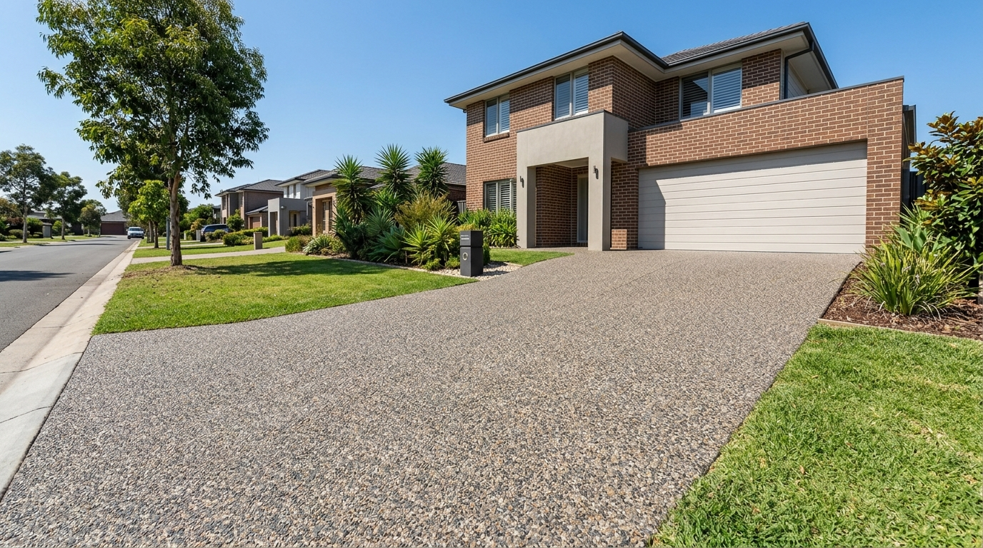Stone-effect driveway coating Melbourne